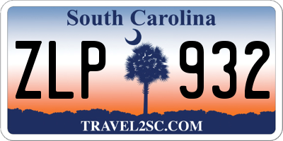 SC license plate ZLP932
