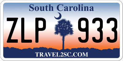 SC license plate ZLP933