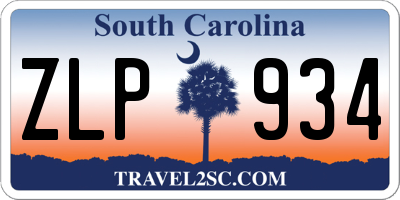 SC license plate ZLP934
