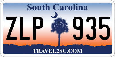 SC license plate ZLP935