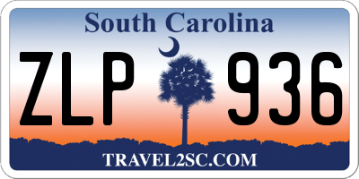 SC license plate ZLP936