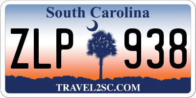SC license plate ZLP938