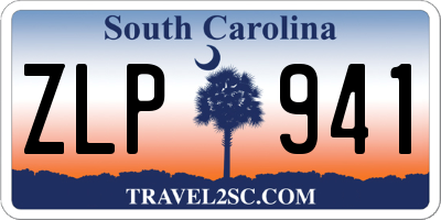 SC license plate ZLP941
