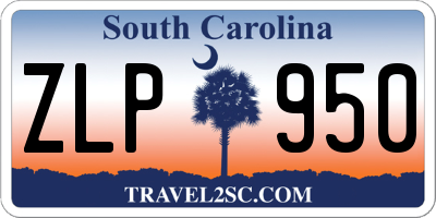 SC license plate ZLP950