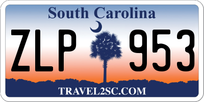 SC license plate ZLP953