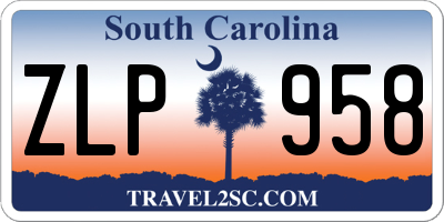 SC license plate ZLP958