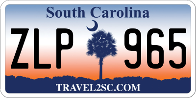 SC license plate ZLP965
