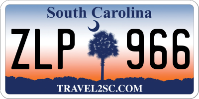 SC license plate ZLP966