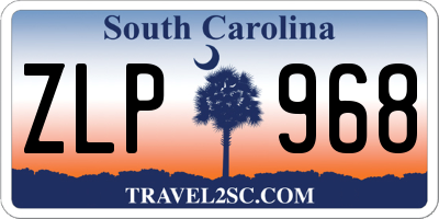 SC license plate ZLP968