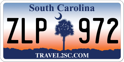 SC license plate ZLP972