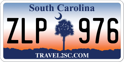 SC license plate ZLP976