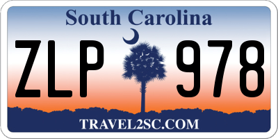 SC license plate ZLP978