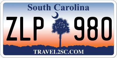 SC license plate ZLP980