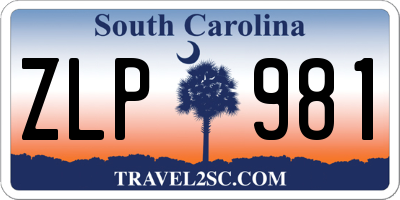 SC license plate ZLP981