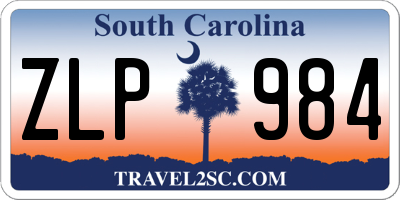 SC license plate ZLP984