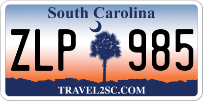 SC license plate ZLP985
