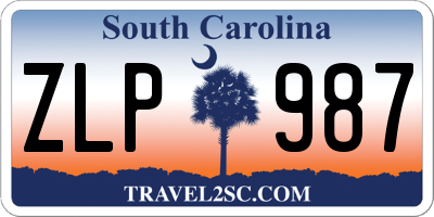 SC license plate ZLP987