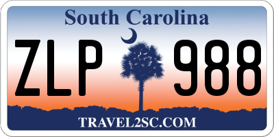 SC license plate ZLP988