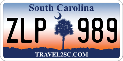 SC license plate ZLP989