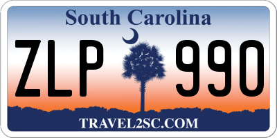 SC license plate ZLP990