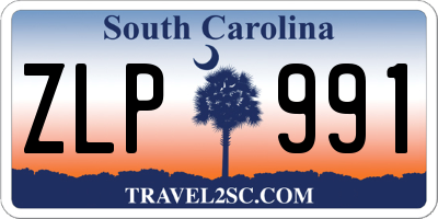 SC license plate ZLP991