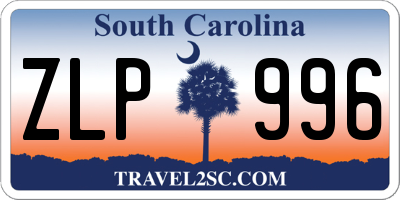 SC license plate ZLP996