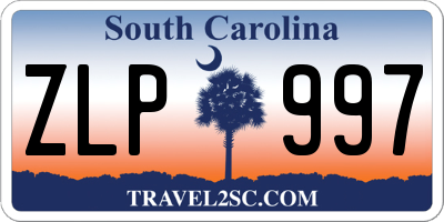 SC license plate ZLP997