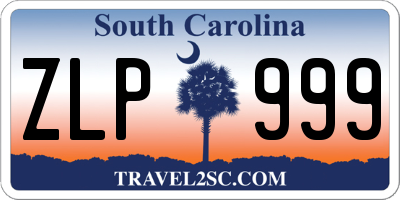 SC license plate ZLP999