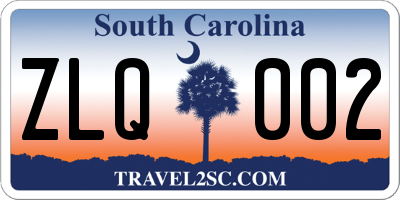 SC license plate ZLQ002