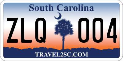 SC license plate ZLQ004