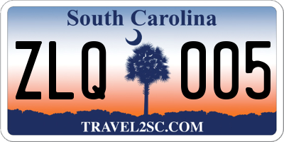 SC license plate ZLQ005
