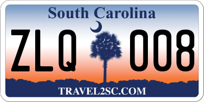 SC license plate ZLQ008