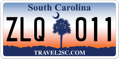 SC license plate ZLQ011