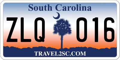 SC license plate ZLQ016