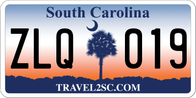 SC license plate ZLQ019