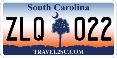 SC license plate ZLQ022