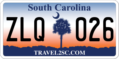 SC license plate ZLQ026