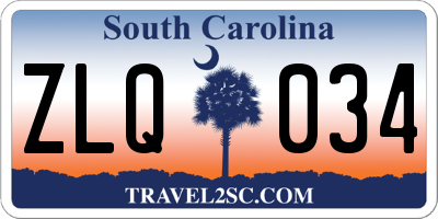 SC license plate ZLQ034