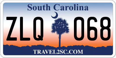 SC license plate ZLQ068