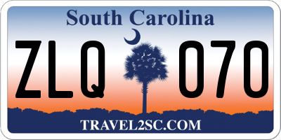 SC license plate ZLQ070