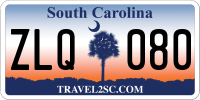 SC license plate ZLQ080