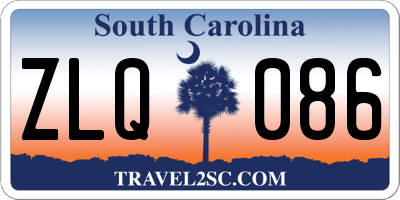 SC license plate ZLQ086