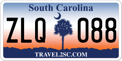 SC license plate ZLQ088