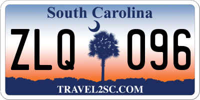 SC license plate ZLQ096