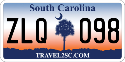 SC license plate ZLQ098