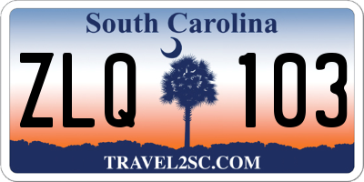 SC license plate ZLQ103