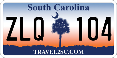 SC license plate ZLQ104