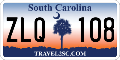 SC license plate ZLQ108