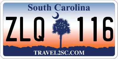 SC license plate ZLQ116