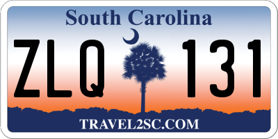 SC license plate ZLQ131